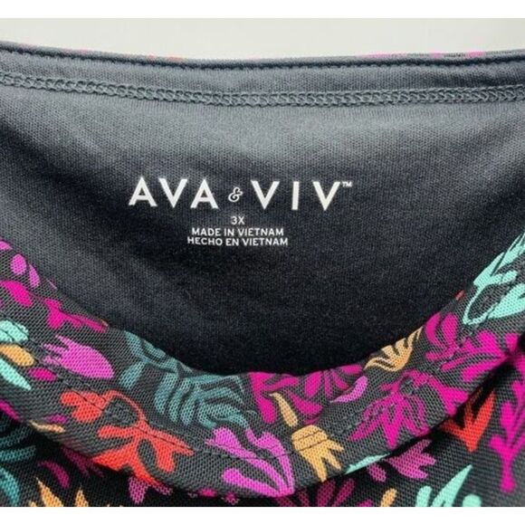 NWT NEW Plus Sz 3X Stretchy Adjustable Straps Lined Midi Sun Dress AVA & VIV - Picture 6 of 7